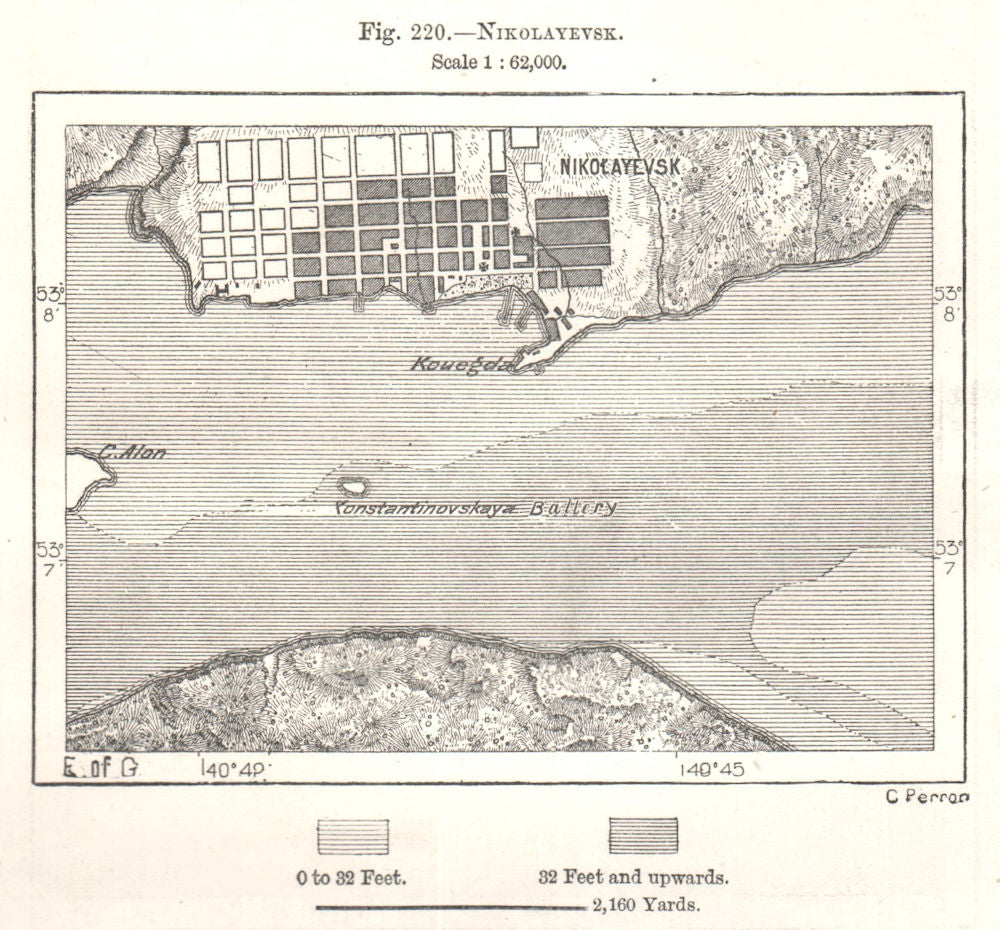Pugachyov town city plan. Russia. Sketch map 1885 old antique chart